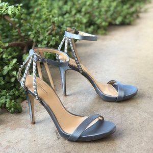 Vince Camuto Imagine Rhinestone Satin Sandal Heels